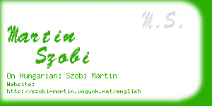 martin szobi business card